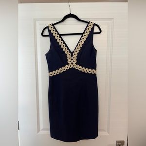 Lily Pulitzer navy and gold dress size 6